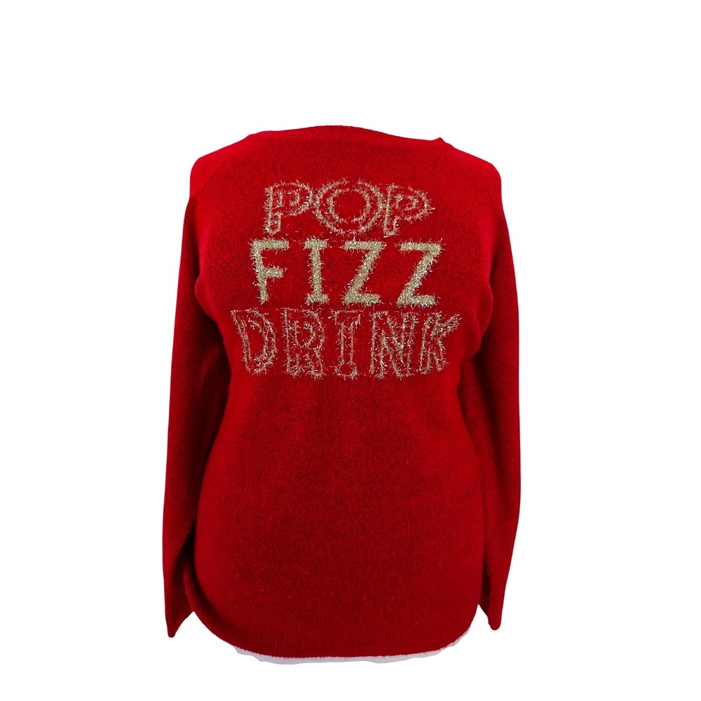 Torrid Red Pop Fizz Drink Gold Tinsel Graphic Holiday Sweater Womens Plus Size 3
